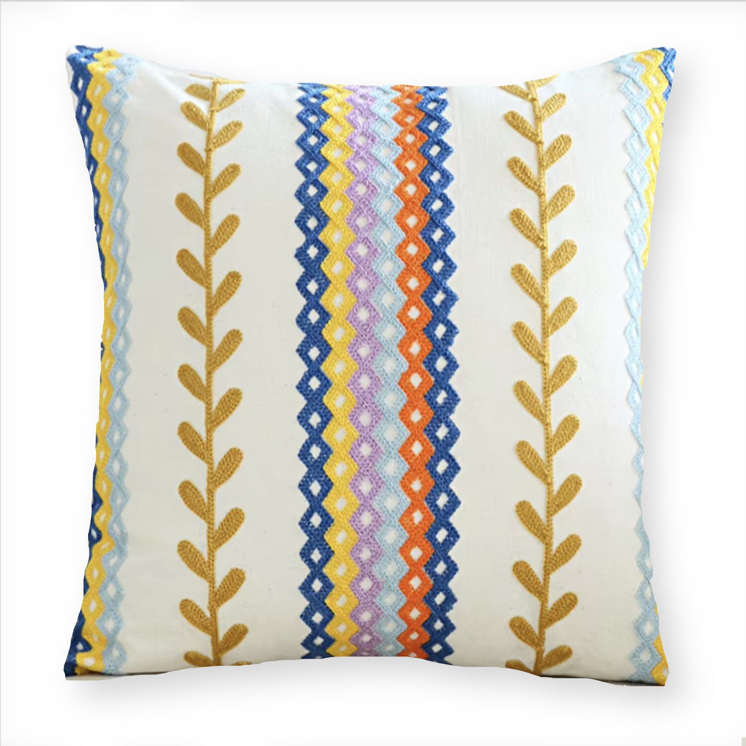 Funda Cojin Bordada 45x45 Cm Rainbow Dorado image number 0.0