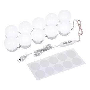 Kit 10 Luces Ampolleta Espejo 3 Modos Maquillaje Fotografía
