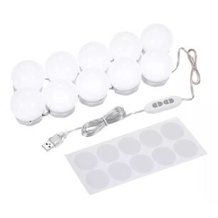 Kit 10 Luces Ampolleta Espejo 3 Modos Maquillaje Fotograf&iacute;a