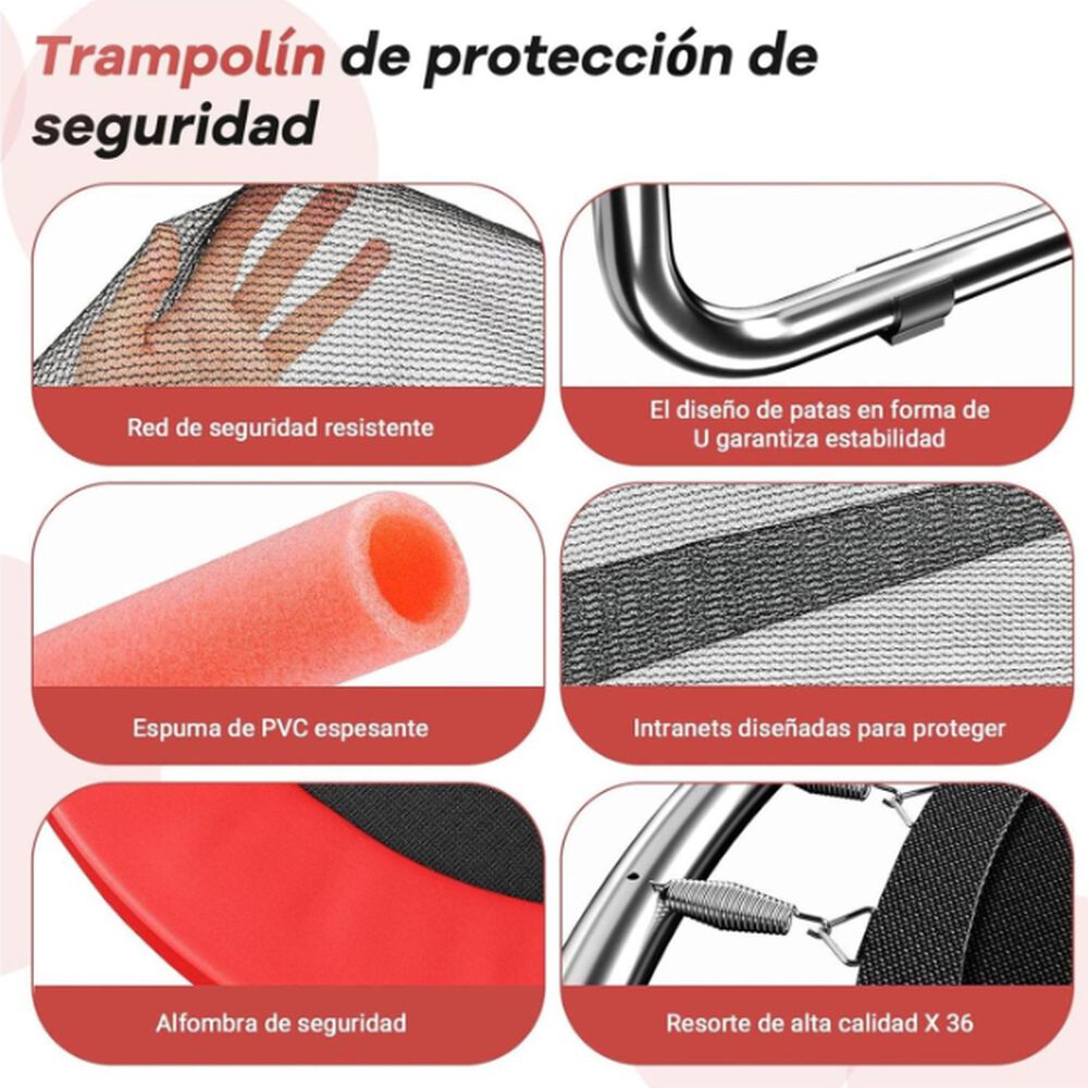 Cama El&aacute;stica Roja 150cm Con Barra + Juguetes Yep Home image number 4.0