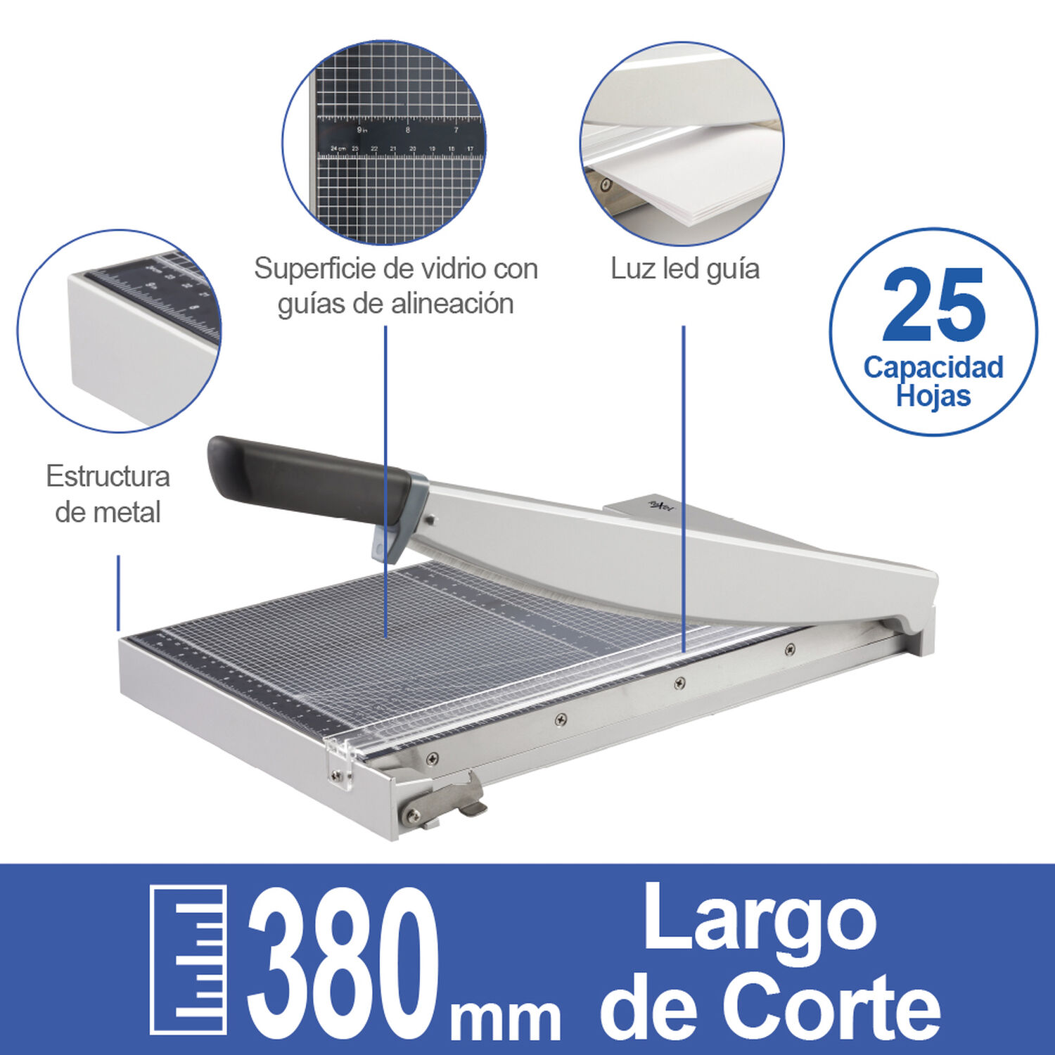 Guillotina Palanca Corte Recto 1525g Capacidad 25 Hojas Rexel image number 1.0