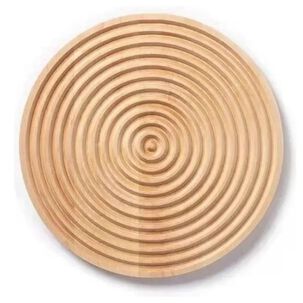 Bandeja Decorativa De Madera Dise&ntilde;o Redondo 28x28 Cm