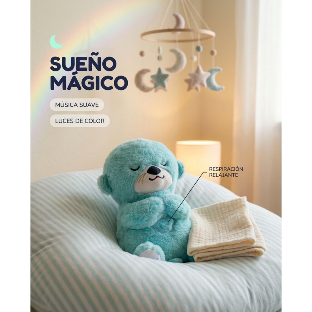 Peluche Nutria Respiraci&oacute;n Relajante Musical Con Luces Bebe image number 23.0