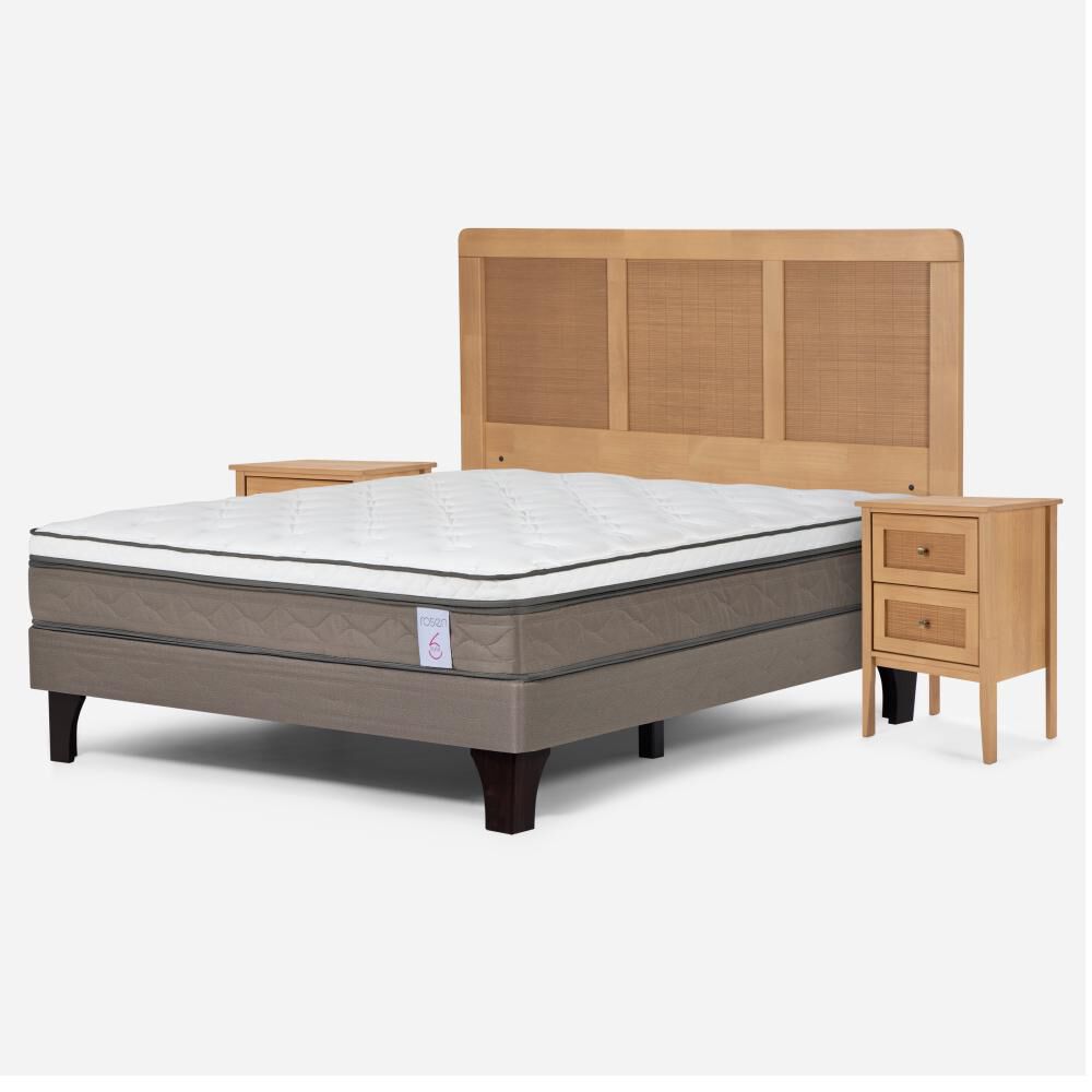 Cama Europea Rosen New Style 6 / 2 Plazas / Base Normal + Set De Maderas Charles image number 1.0