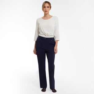 Pantal&oacute;n Cl&aacute;sico Con Bolsillos Tiro Medio Regular Mujer Lesage