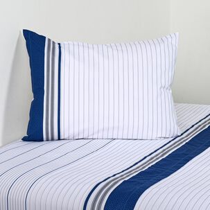 Juego De S&aacute;banas American Family Marino Piedra / 1.5 Plazas / 144 Hilos