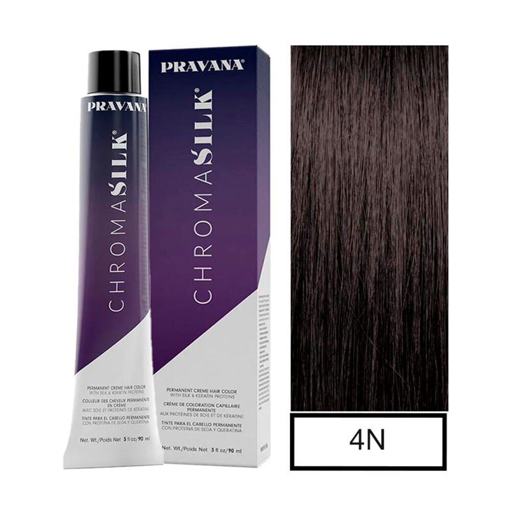 Pravana - Tintura Permanente Chromasilk Castaño Natural 4n 90ml + Oxidante image number 0.0