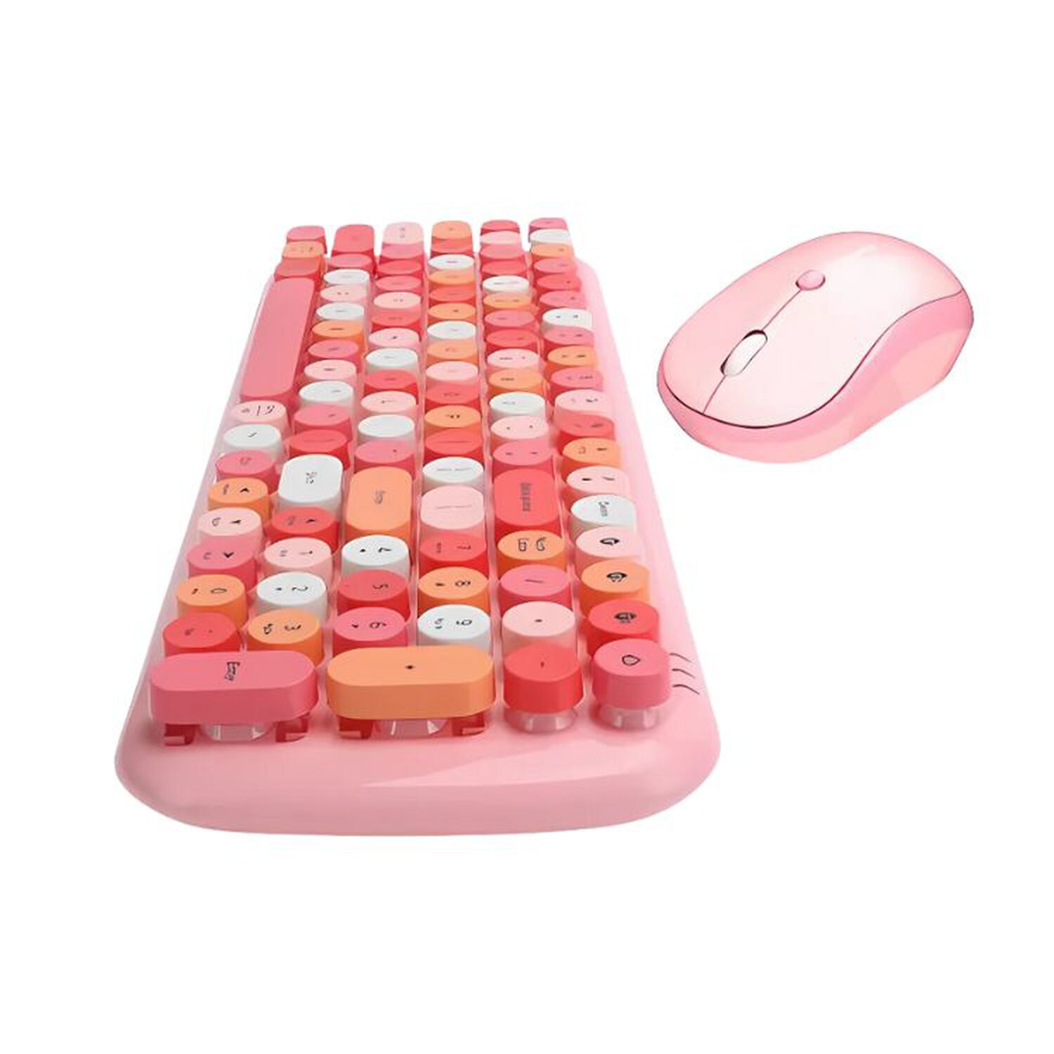 Teclado + Mouse Inal&aacute;mbrico Lapiz Labial Retro Mujer image number 1.0