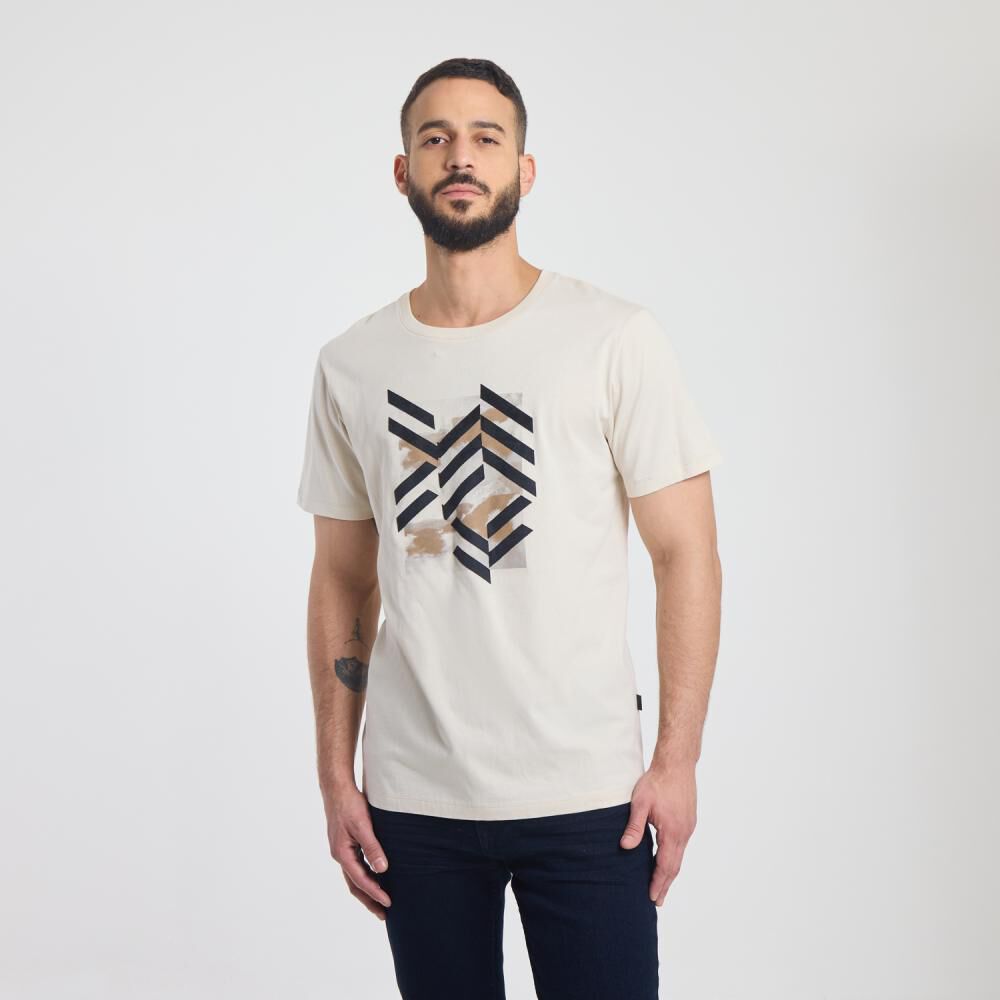 Polera Estampada Manga Corta Cuello Redondo Hombre Az Black image number 0.0