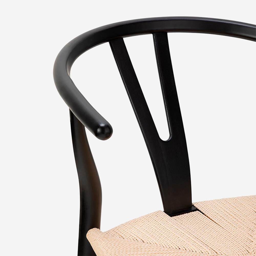 Pack 4 Sillas De Comedor Wishbone Madera Negra image number 5.0