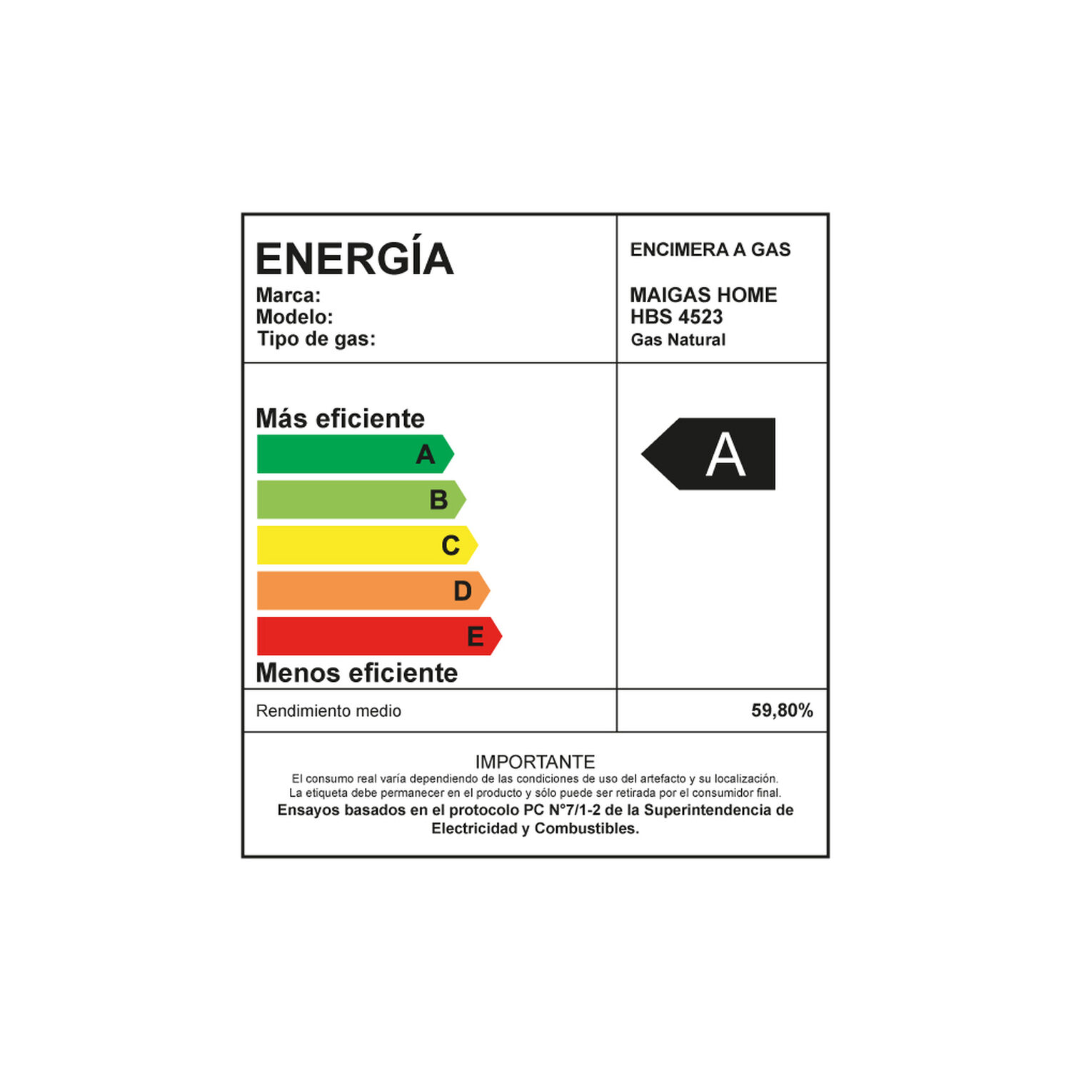 Encimera A Gas 4 Quemadores Hbs4523 image number 3.0