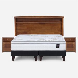 Cama Europea Rosen Art 4 / King / Base Dividida + Set De Maderas Veneto