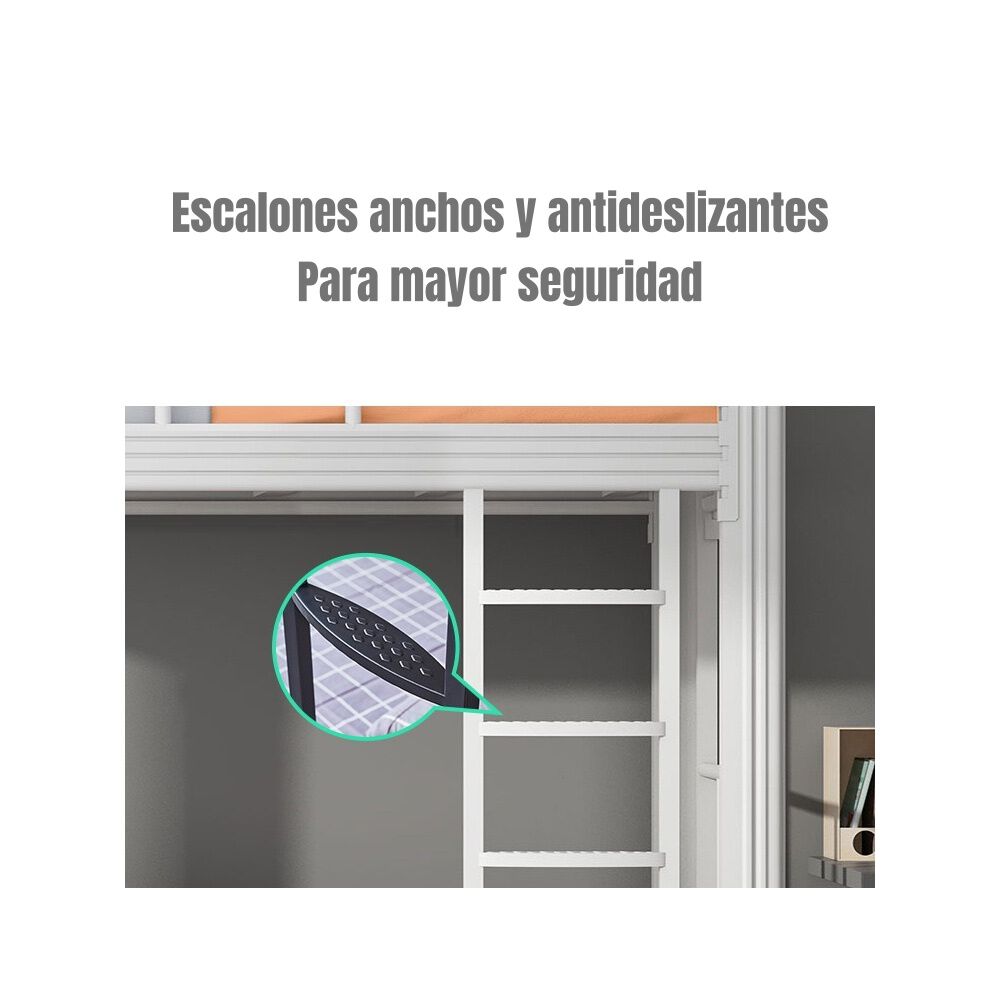 Camarote Met&aacute;lico 1 Plaza Con Colch&oacute;n 190x90x180cm By Lubabycas image number 6.0