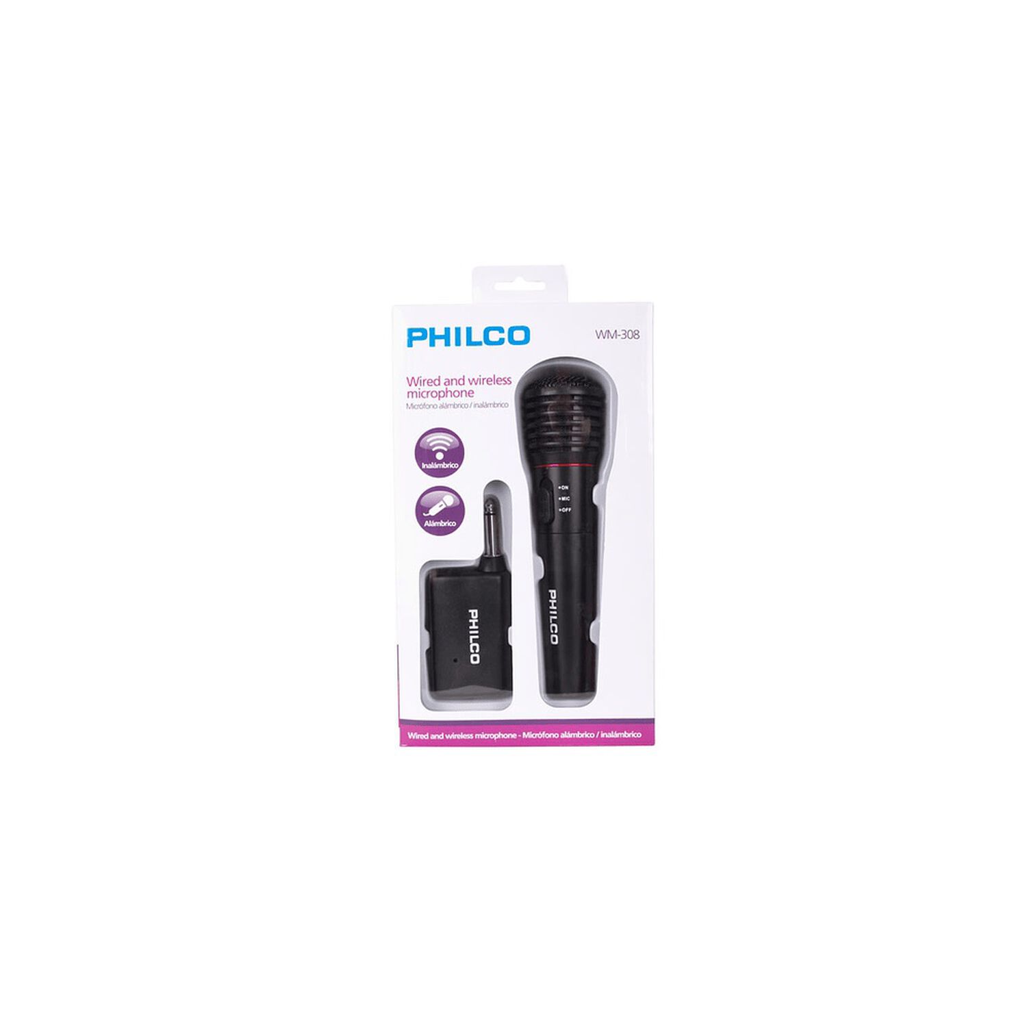 Micr&oacute;fono Inal&aacute;mbrico Vhf Multiprop&oacute;sito Hifi Philco Wm308 image number 7.0