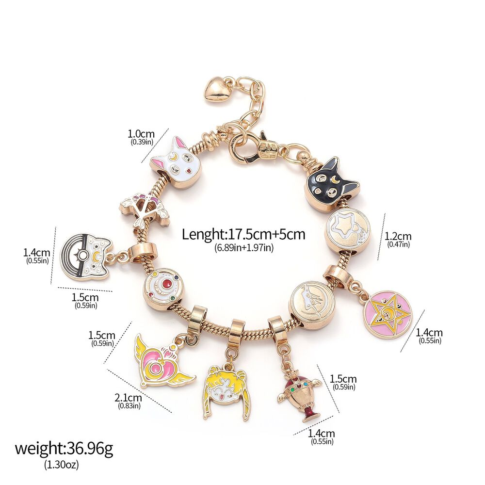 Pulsera Charms Dorada Dijes Sailor Moon image number 1.0