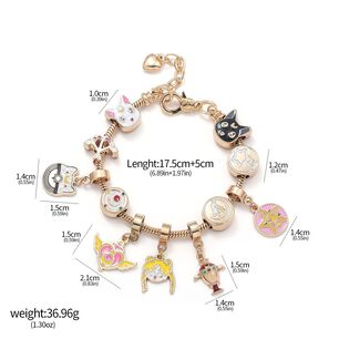 Pulsera Charms Dorada Dijes Sailor Moon