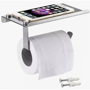 Porta Papel Higi&eacute;nico Negro Acero Inoxidable