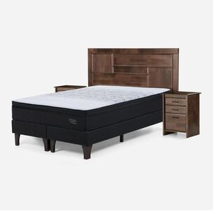 Cama Europea Rosen Tempo / King / Base Dividida + Set de Maderas Dolce