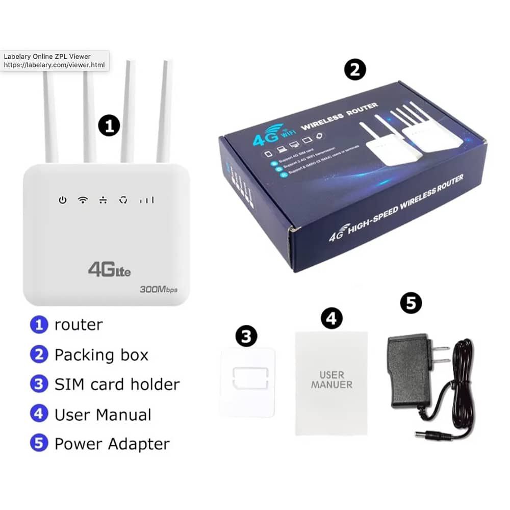 Modem Router 4g Wifi 6 Liberado 300mbps Rj45 4 Antenas Blanco image number 9.0