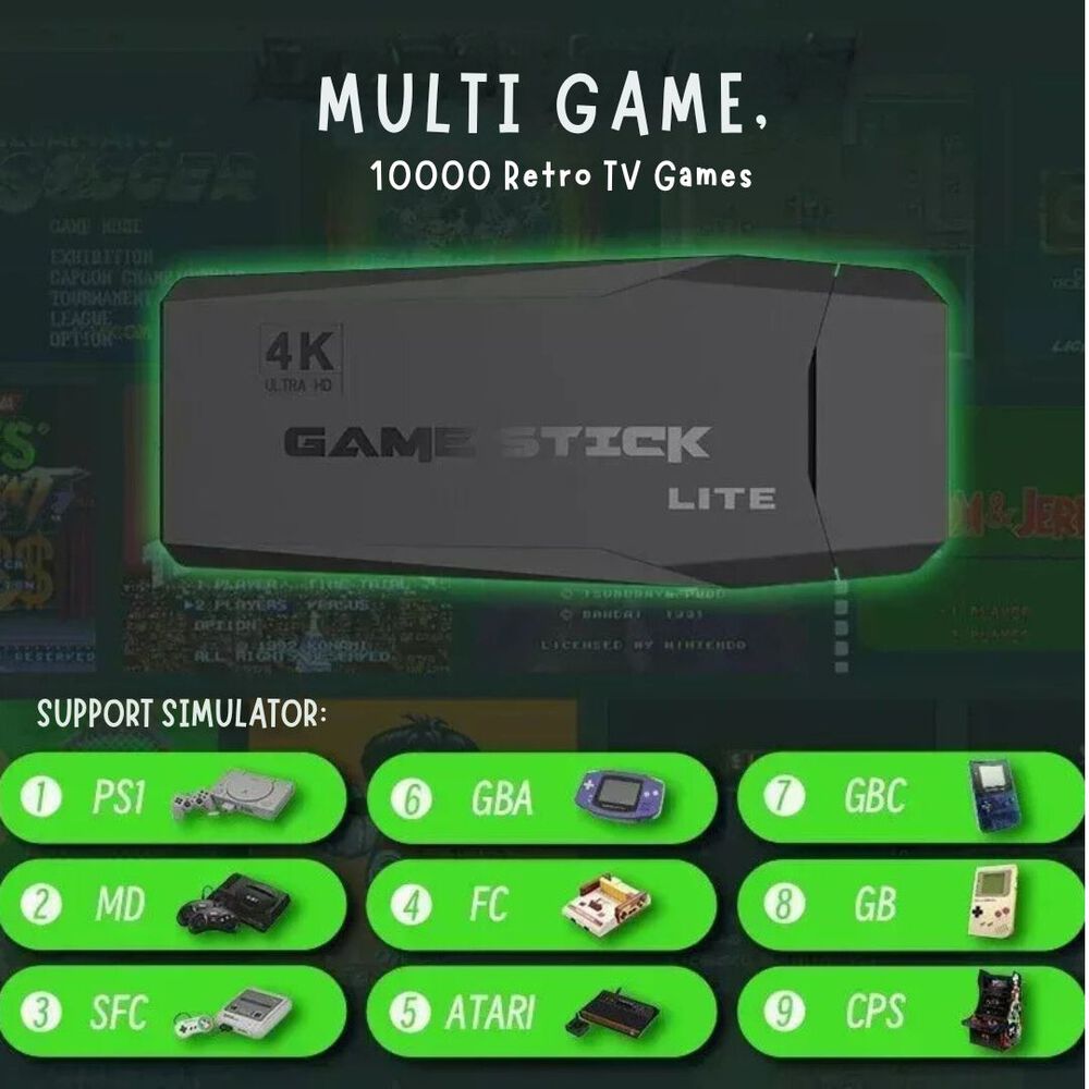 Videojuego Game Stick Lite 4k 64gb Hdmi Con 2 Joystick Inal&aacute;mbricos image number 4.0