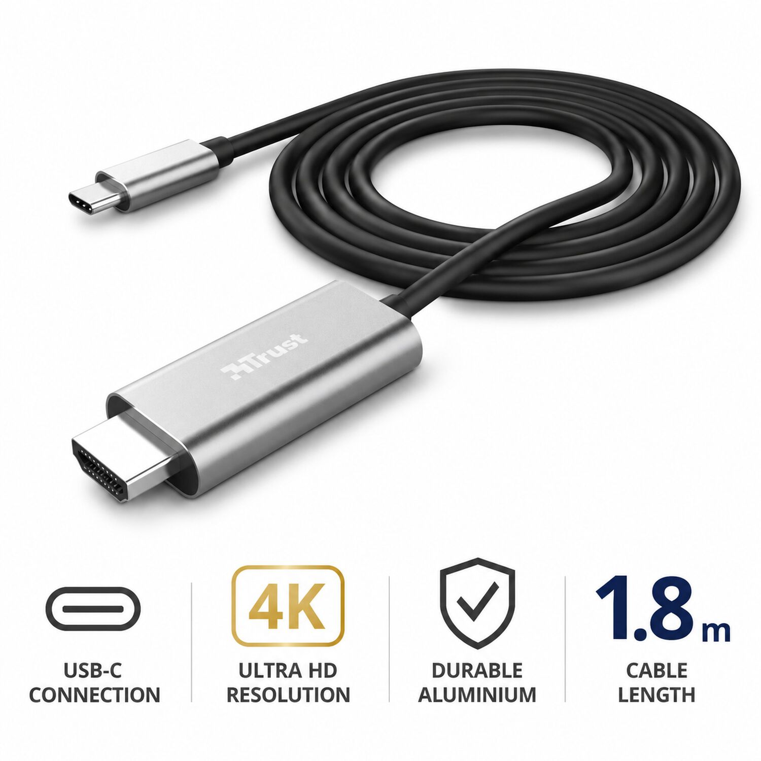 Cable Hdmi A Usb C Trust Calyx 4k Profesional 1.8m image number 4.0