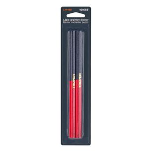 Bl&iacute;ster Con 2 L&aacute;pices 18 Cm Bicolor Gruesos Para Carpintero
