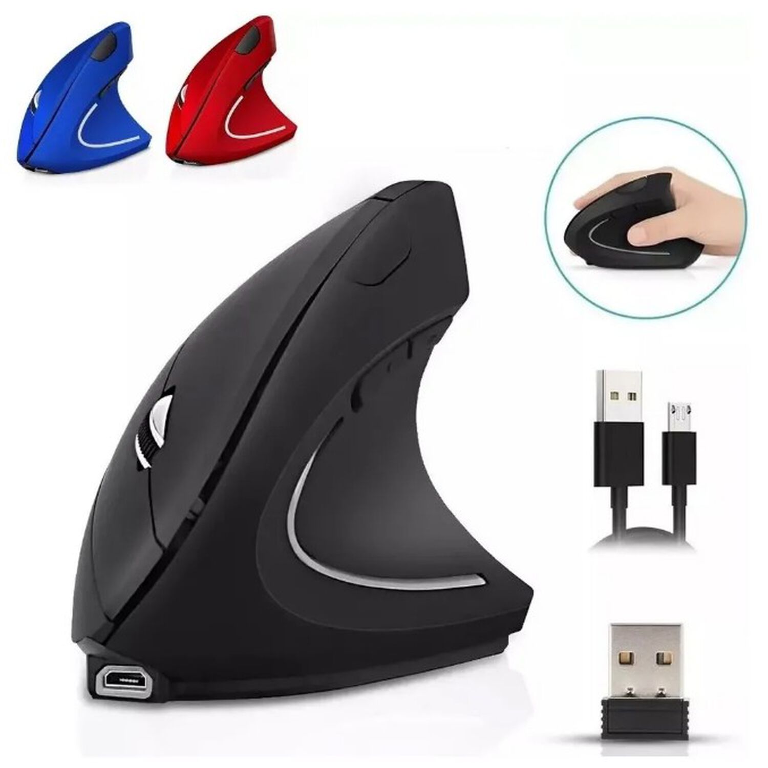 Mouse Vertical Inal&aacute;mbrico Ergon&oacute;mico Conectado Bater&iacute;a image number 0.0