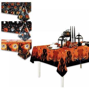 Mantel De Halloween Decoraci&oacute;n Rectangular 140x180 Cm. Fantasmas