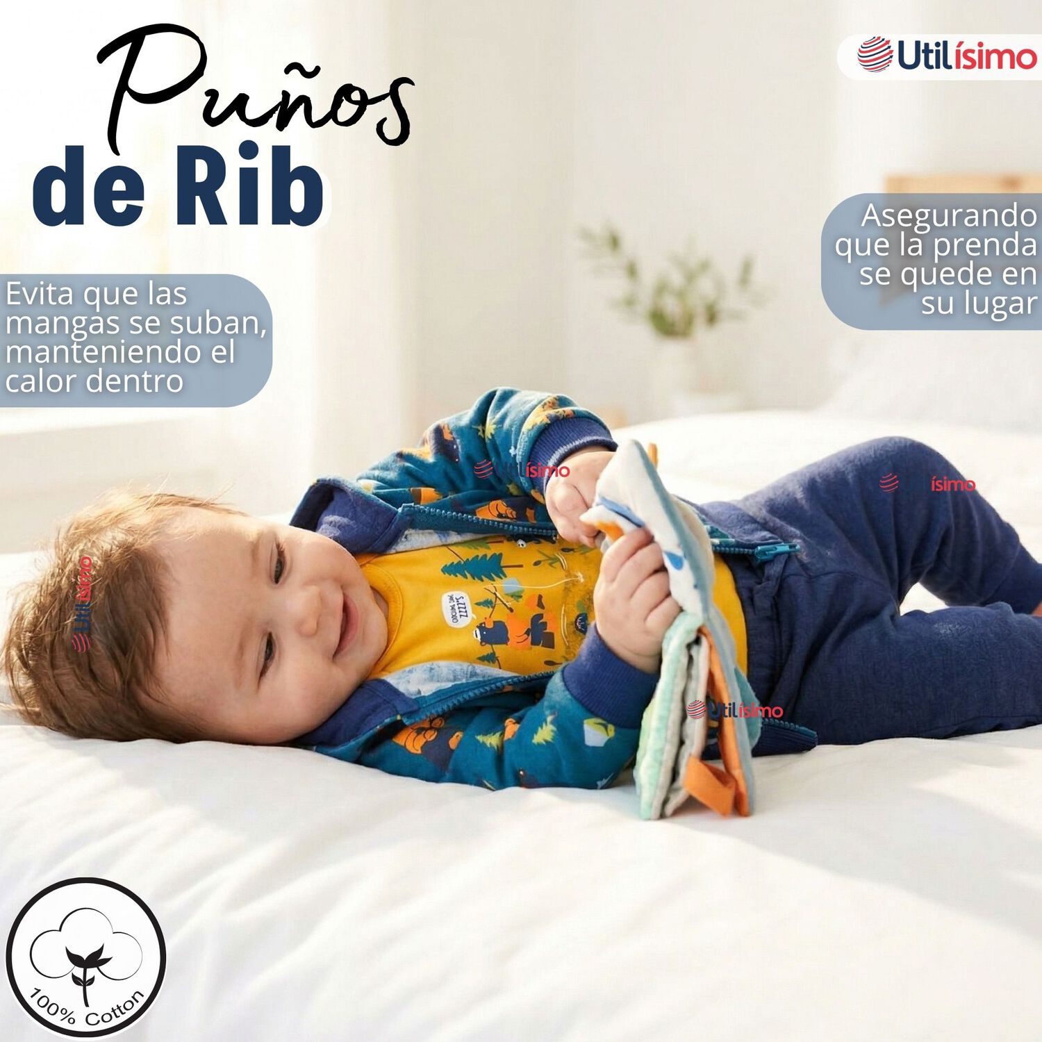 Conjunto 3 Piezas Buzo Pantal&oacute;n Poler&oacute;n Body De Algod&oacute;n Amarillo Osos Beb&eacute; Ni&ntilde;o image number 9.0