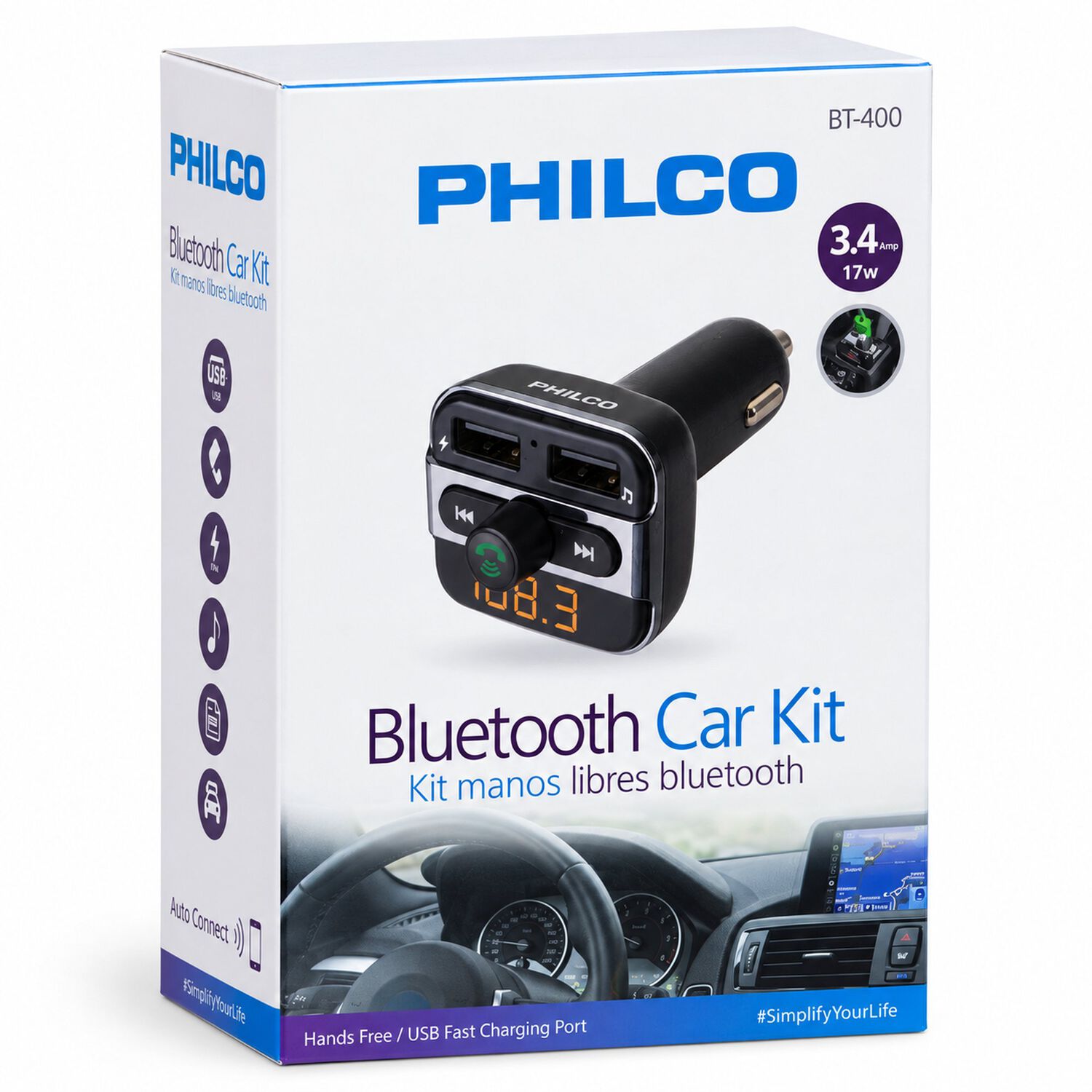 Reproductor De M&uacute;sica Para Auto - Transmisor Fm Smart Bt400 image number 4.0