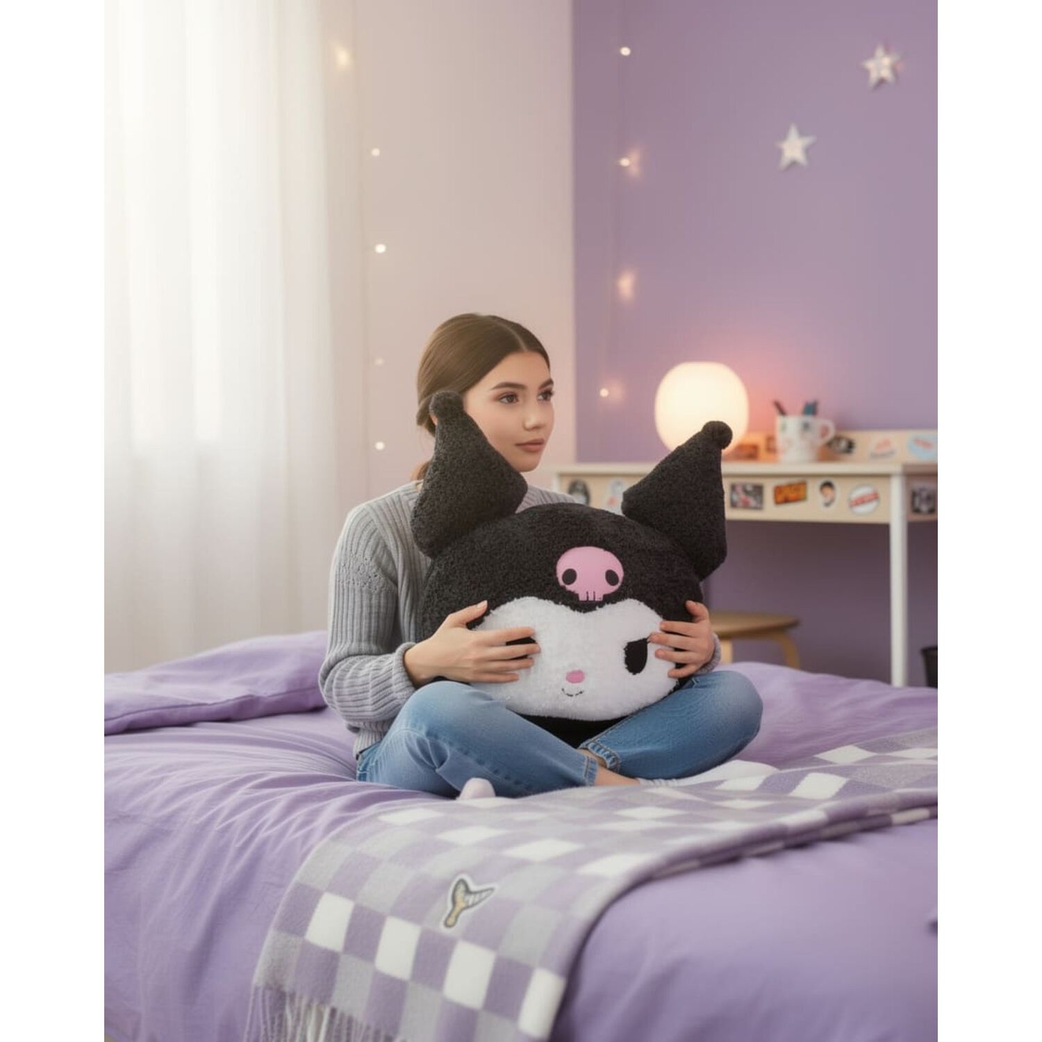 Cojin Peluche Gigante Kuromi Onegai My Melody Kawaii image number 1.0