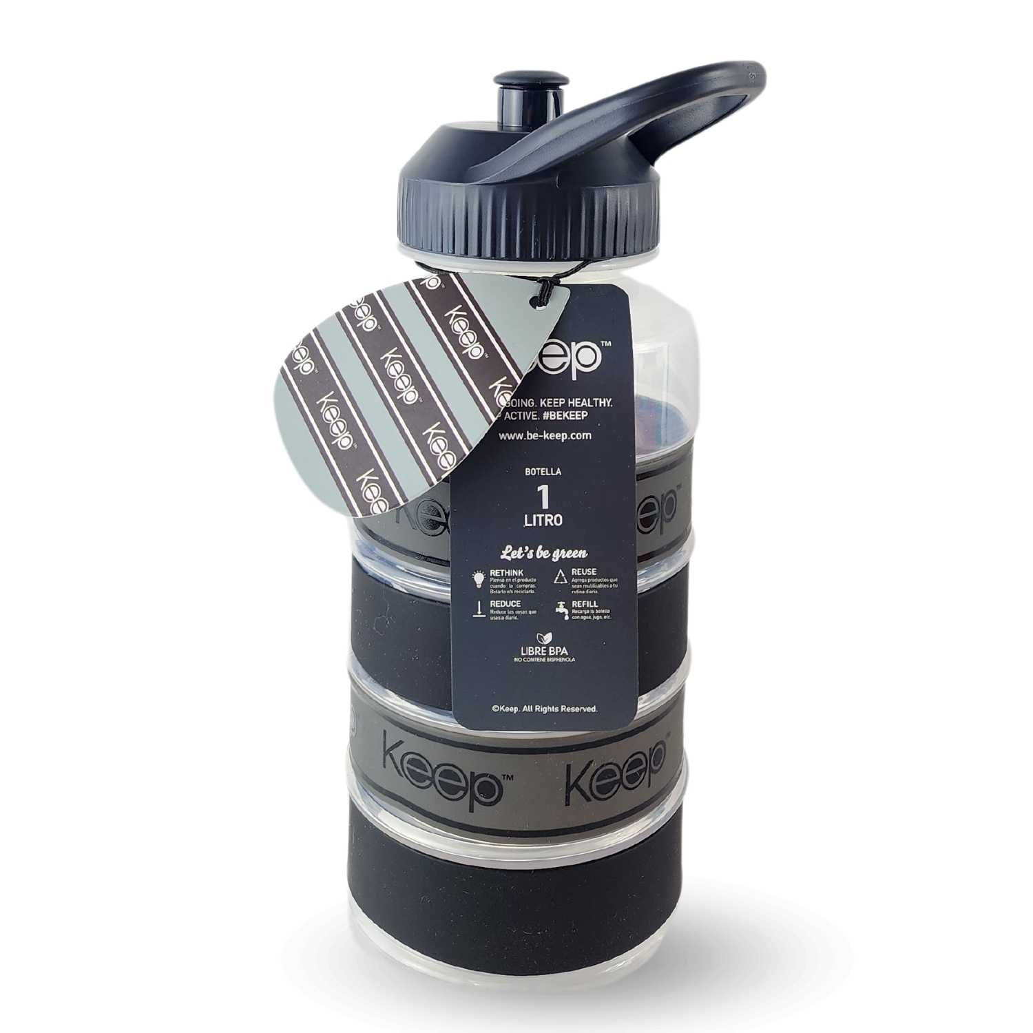 Botella Keep Agua Big Bands Deportista Outdoor 1l Negro image number 6.0