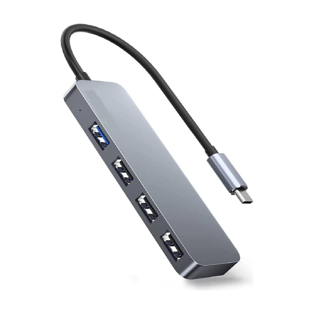 Hub Usb-c 3.0 High Speed 5 Gbps Aluminium Flat 4 Puertos Usb image number 1.0