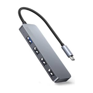 Hub Usb-c 3.0 High Speed 5 Gbps Aluminium Flat 4 Puertos Usb
