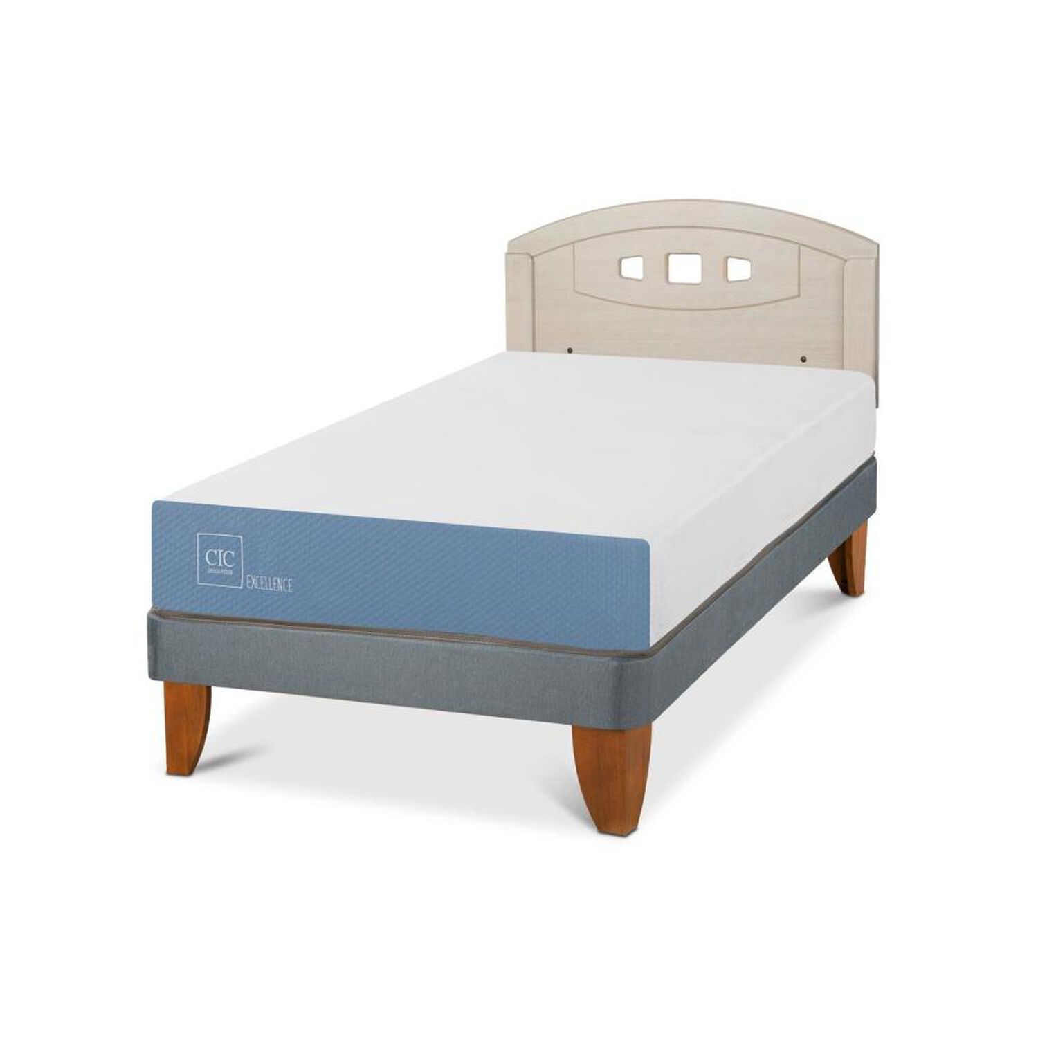 Cama Europea Cic Excellence / 1.5 Plazas / Base Normal + Respaldo image number 2.0