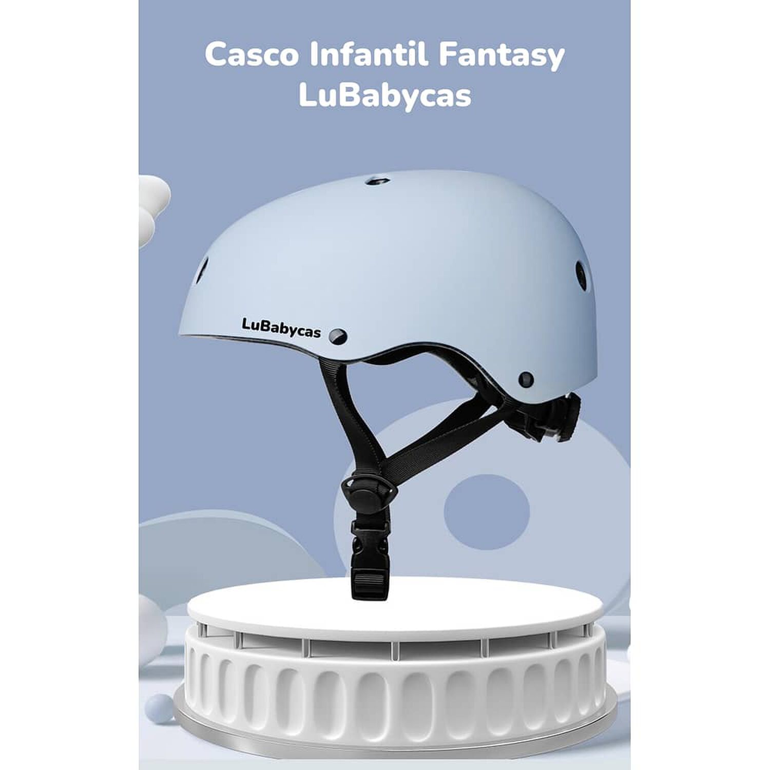 Casco Infantil Bicicleta Regulable Fantasy Blanco Lubabycas image number 4.0