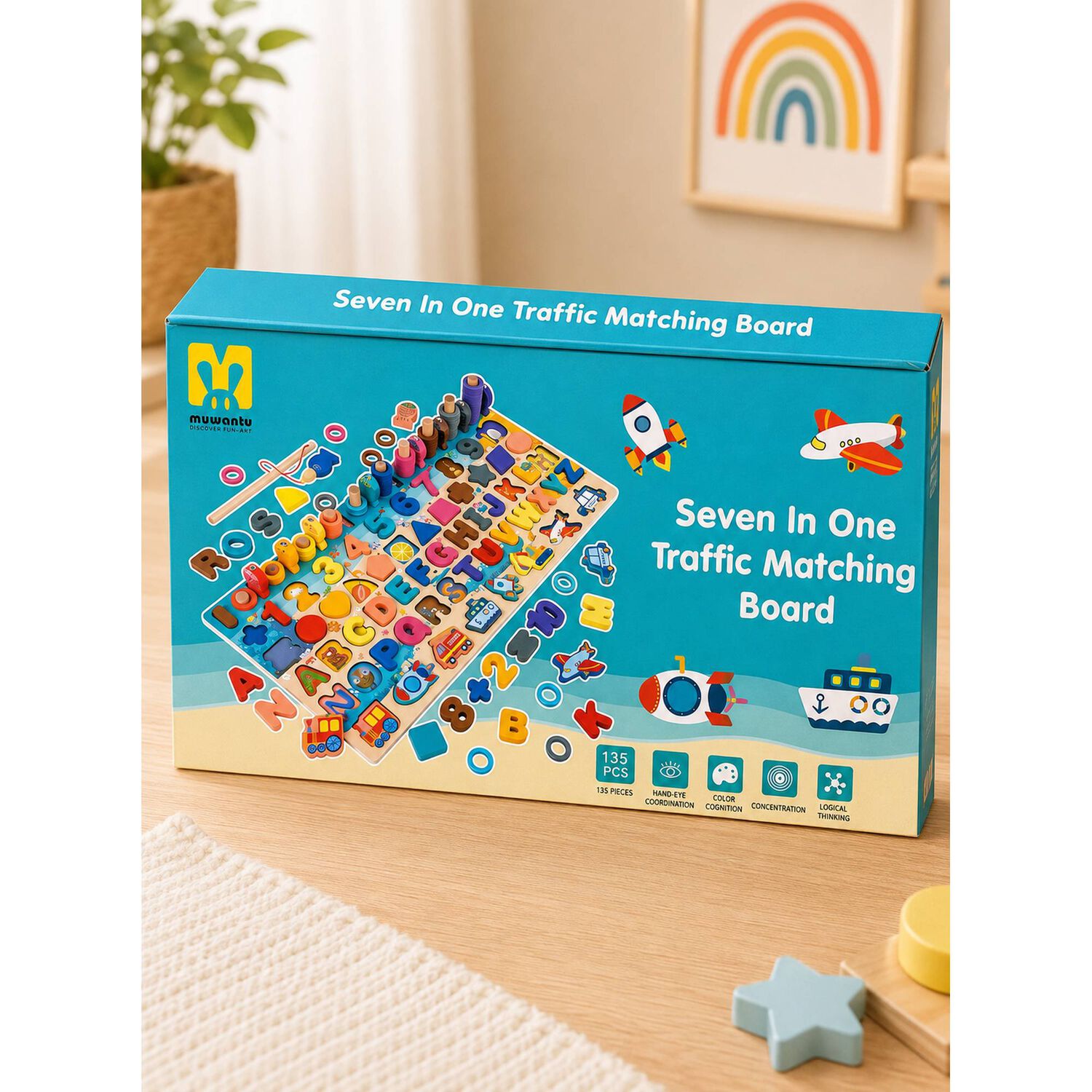 Juego Educativo Montessori Tablero Did&aacute;ctico De Figuras image number 9.0