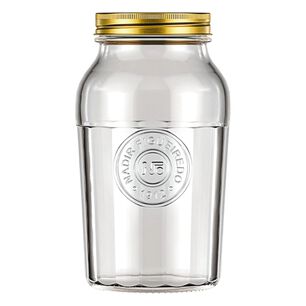 Frasco Americano Vintage Nadir Vidrio 1500ml Tapa Dorada Cocina