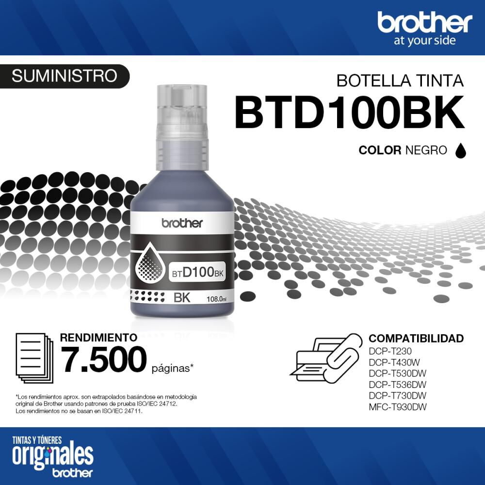 Tinta Brother BTD100BK Black image number 5.0