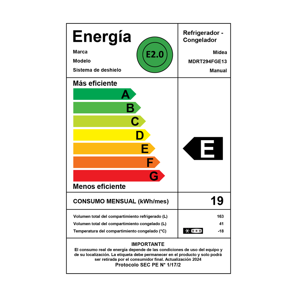 Refrigerador Top Freezer Midea MDRT294FGE13 / Frío Directo / 204 Litros / E image number 7.0