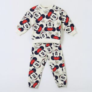 Conjunto Buzo Ni&ntilde;a Full Print Minnie Mouse Blanco Disney