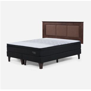 Cama Europea Rosen Tempo / 2 Plazas / Base Dividida + Respaldo Rachel