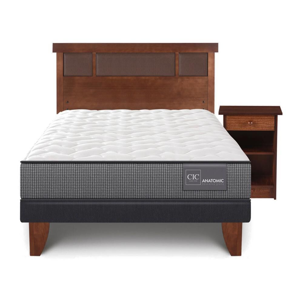 Cama Europea Cic Anatomic / 1.5 Plazas / Base Normal + Set De Maderas image number 0.0
