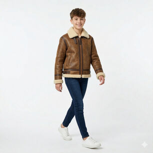 Chaqueta Ni&ntilde;o Aviador Estilo Piloto Abrigada Invierno