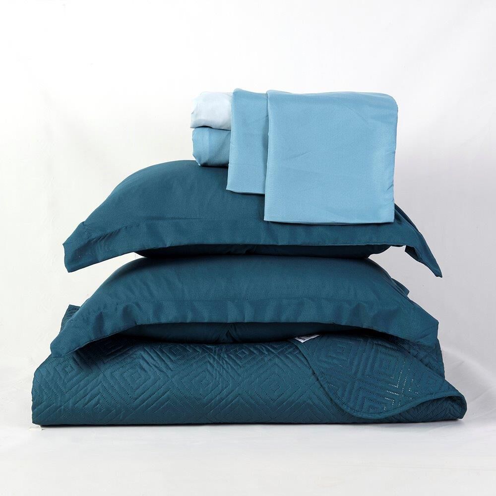 Set Cubrecama + Sabana 1.5 Plazas Azul image number 2.0
