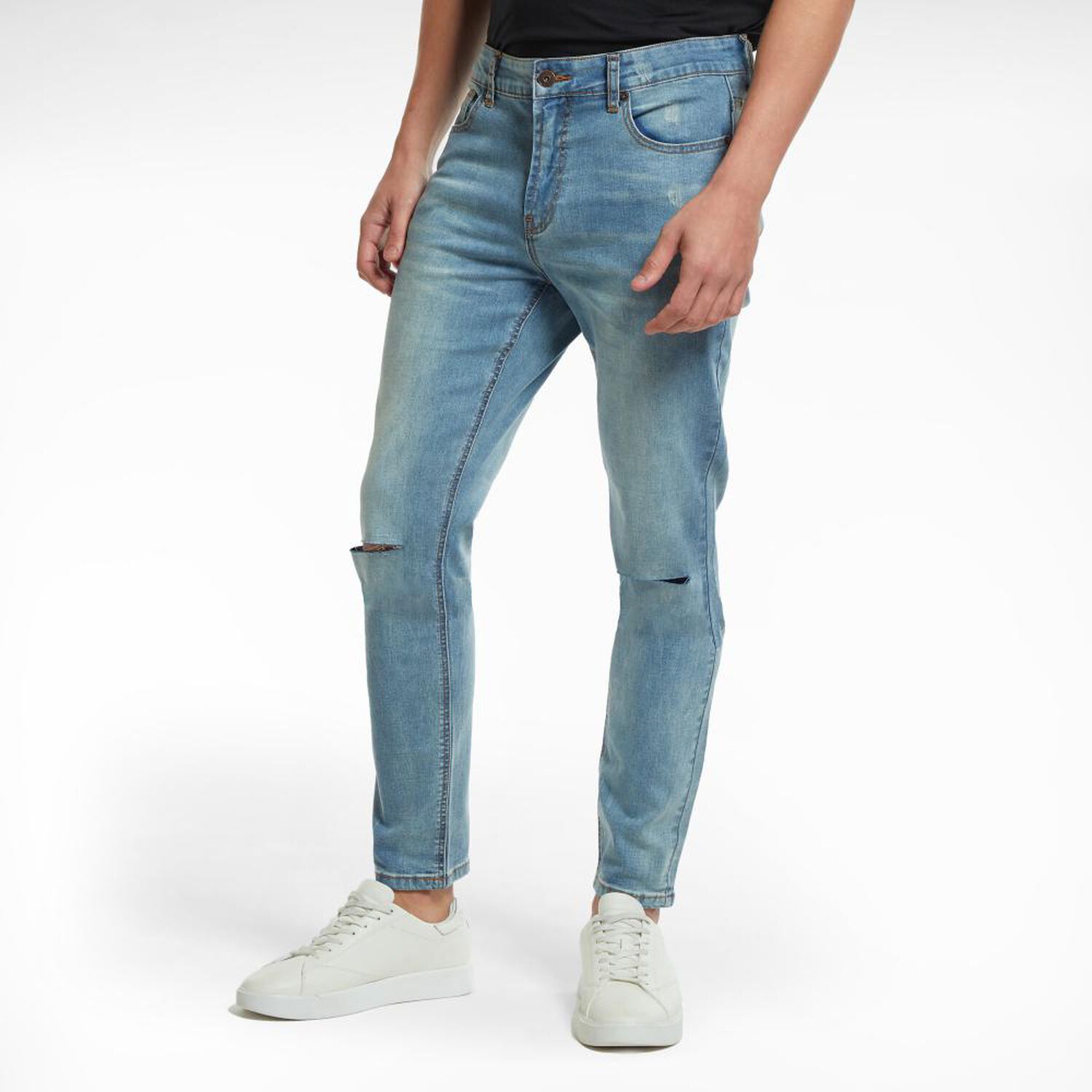 Jeans Roturas Tiro Medio Skinny Hombre Skuad image number 2.0