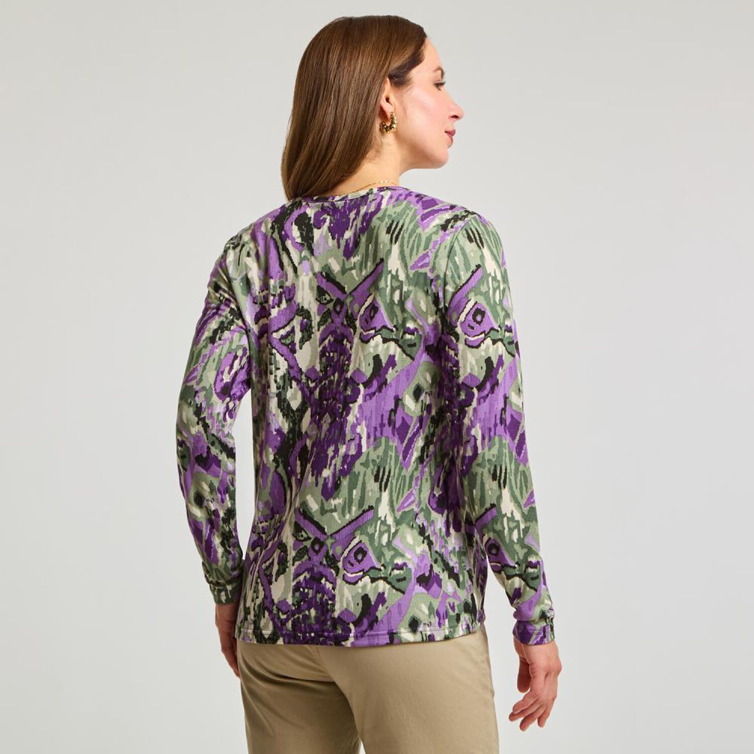 Sweater Print Regular Manga Larga Cuello Redondo Mujer Geeps image number 3.0