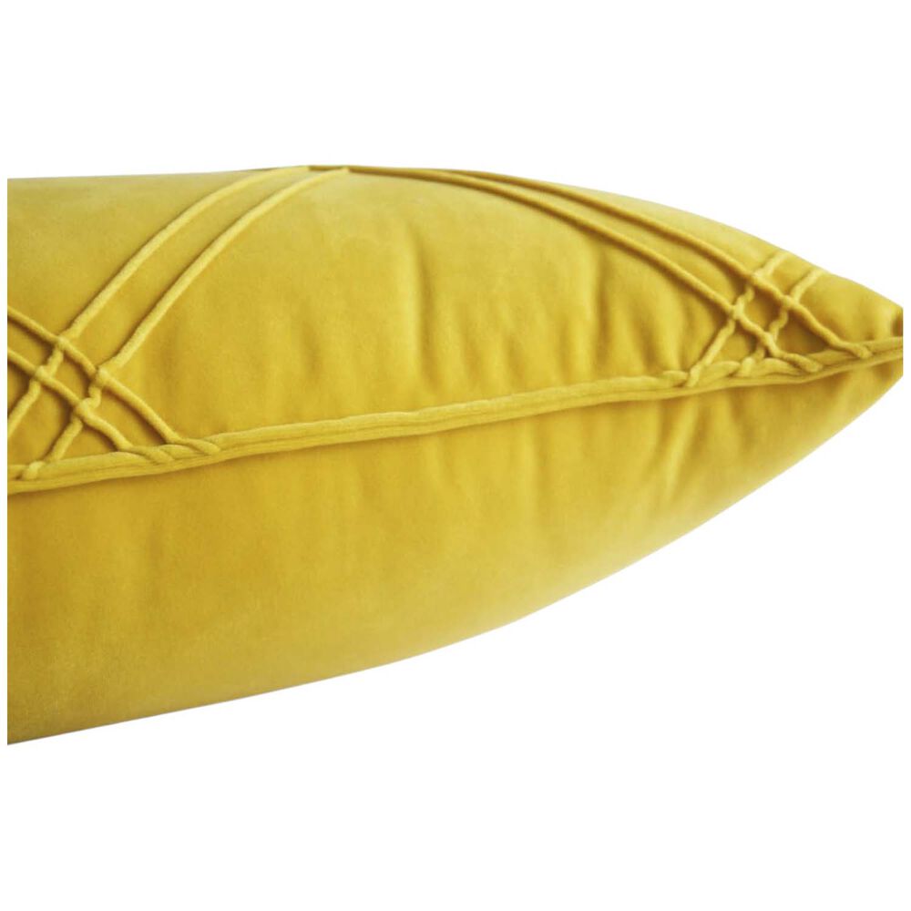 Pack De 02 Fundas De Coj&iacute;n De Terciopelo Con Rayas 45x45 Amarillo image number 3.0