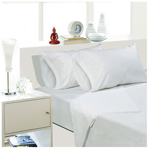Sabana Unicolor Arthome King Color Blanco 144 Hilos
