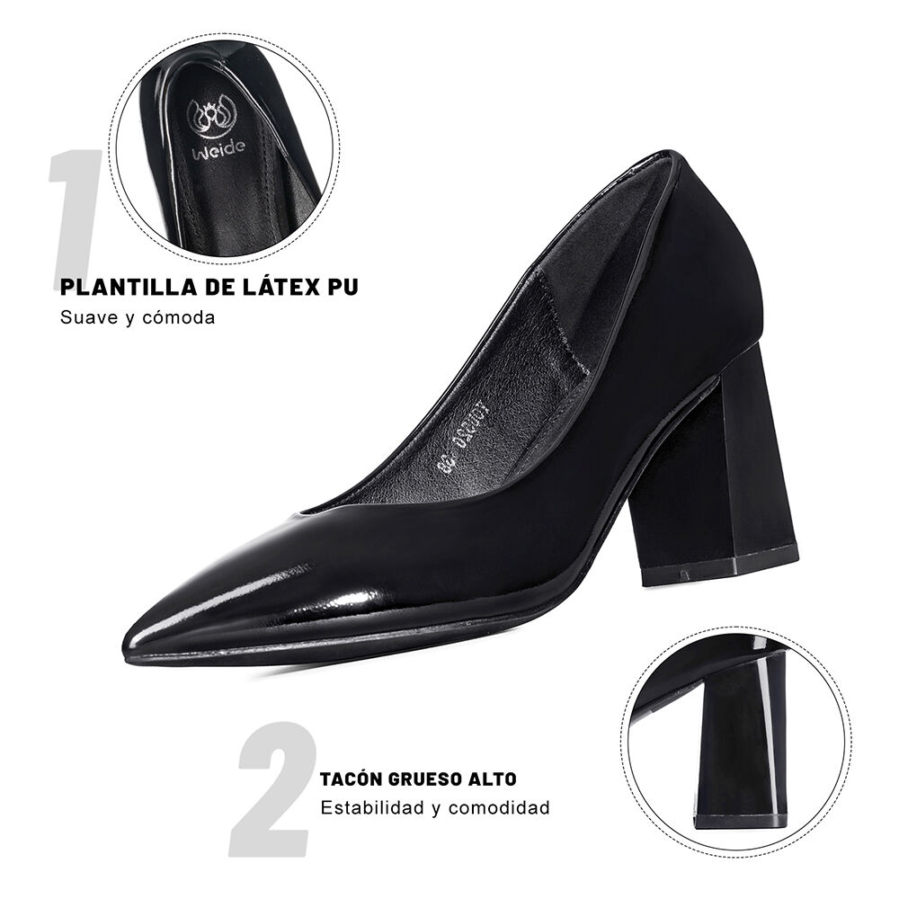 Zapato Taco Charol Puntiagudo Moda Mujer Weide You526 image number 8.0